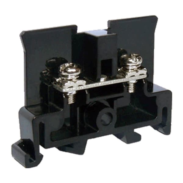 Automation Systems Interconnect Ring Terminal, NEMA Style DIN Rail Terminal Block For Ring Lugs, M3.5 Screw, Black, 15A, 600V, 25PK ASI391002 - main
